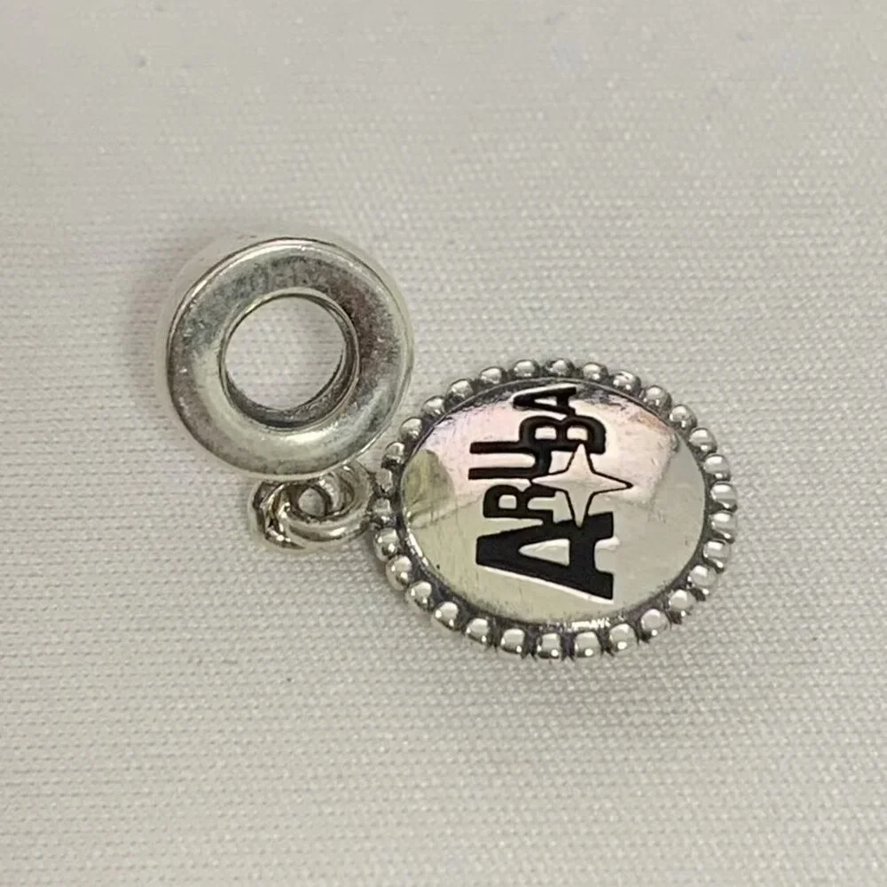 Pandora Aruba Flag Exclusive Dangle Charm Pendant, S925 Silver Jewelry